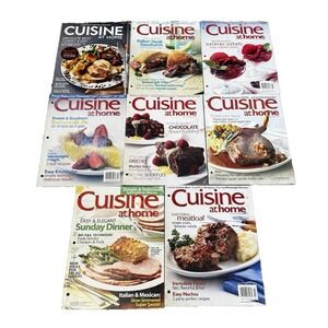 Cuisine at Home Food Magazine Lot of 8 Issues Weeknight Sunday Dinners Easy